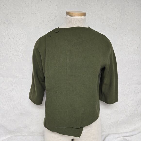 Vintage Union Made Green Dress Blazer Modern Minimalist Jacket Business Tailored - Picture 1 of 8